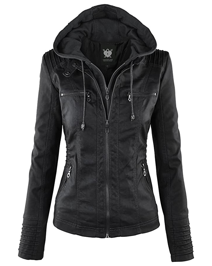 Lock and Love Women's Faux Leather Jacket